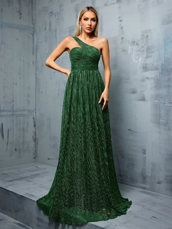 One shoulder irregular wire long skirt