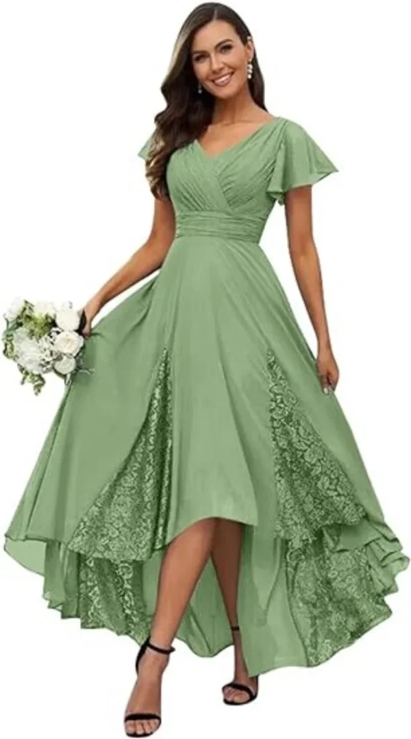 Tea Length Mother of The Bride Dresses for Wedding Lace - Image 2