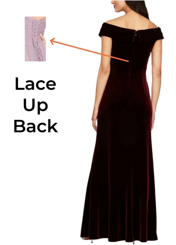 Elegant Off Shoulder Velvet Prom Dresses - Image 2