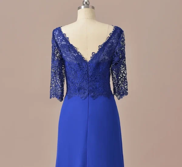 Vintage Mermaid Lace Mother Of the Bride Dress Royal Blue - Image 5