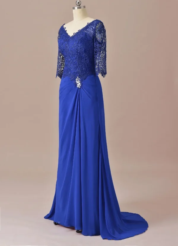 Vintage Mermaid Lace Mother Of the Bride Dress Royal Blue - Image 4