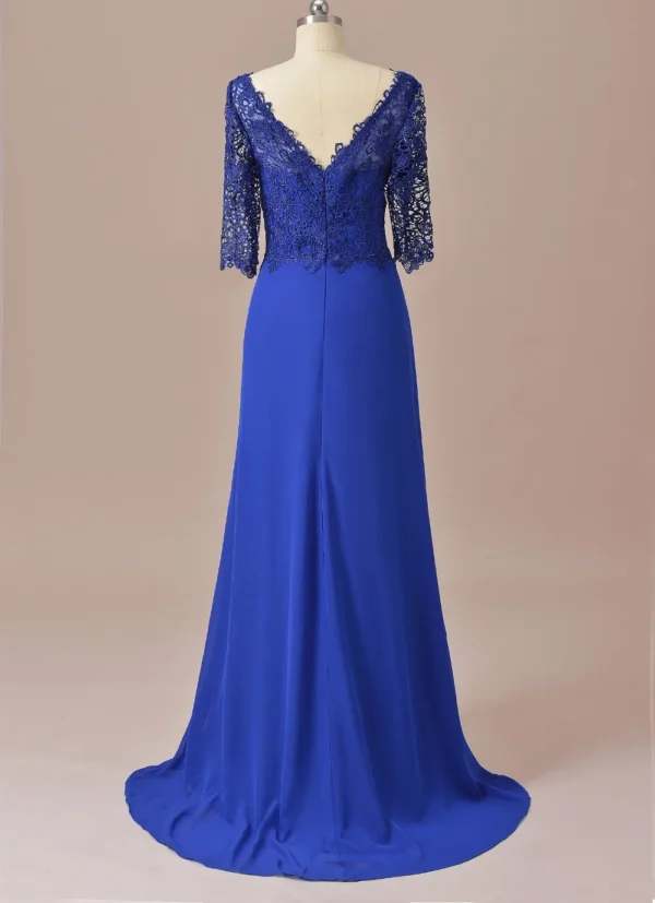 Vintage Mermaid Lace Mother Of the Bride Dress Royal Blue - Image 2