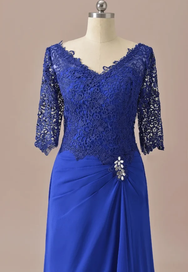 Vintage Mermaid Lace Mother Of the Bride Dress Royal Blue - Image 3