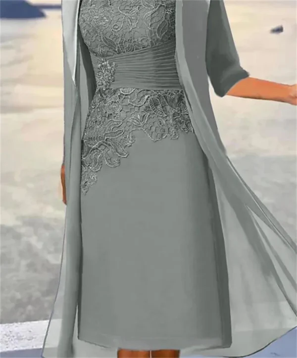 Mother of the Bride Dresses For Weddings Midi Dusty Blue Knee-Length - Image 5