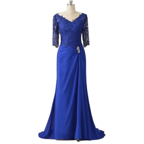 Vintage Mermaid Lace Mother Of the Bride Dress Royal Blue